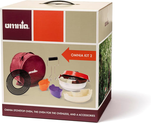 Omnia Stove Top Portable Camping Oven Kit 2 Shown in box