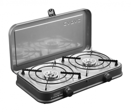 Cadac 2 Cook 2 Pro Deluxe Quick Release LPG Gas Stove showing pot holders