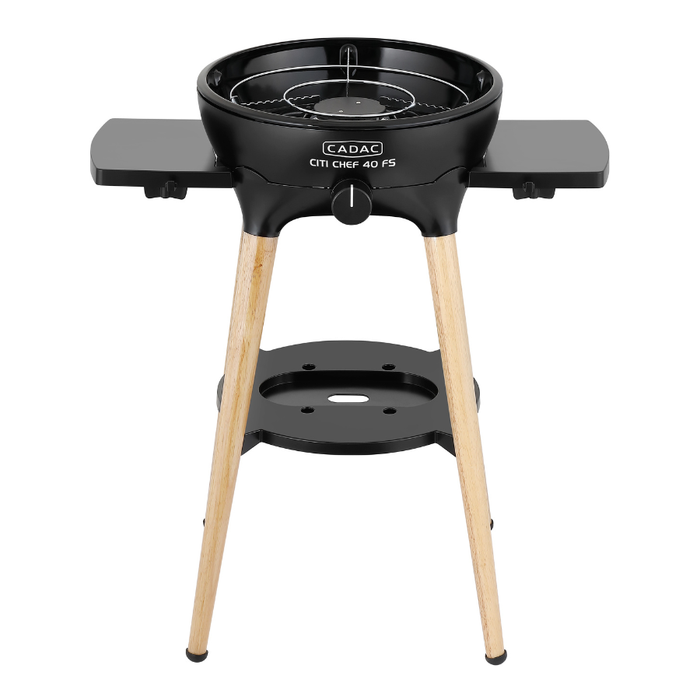 Cadac Citi Chef 40 FS Black - Urban & Camping Gas BBQ feature image with pan plate on 