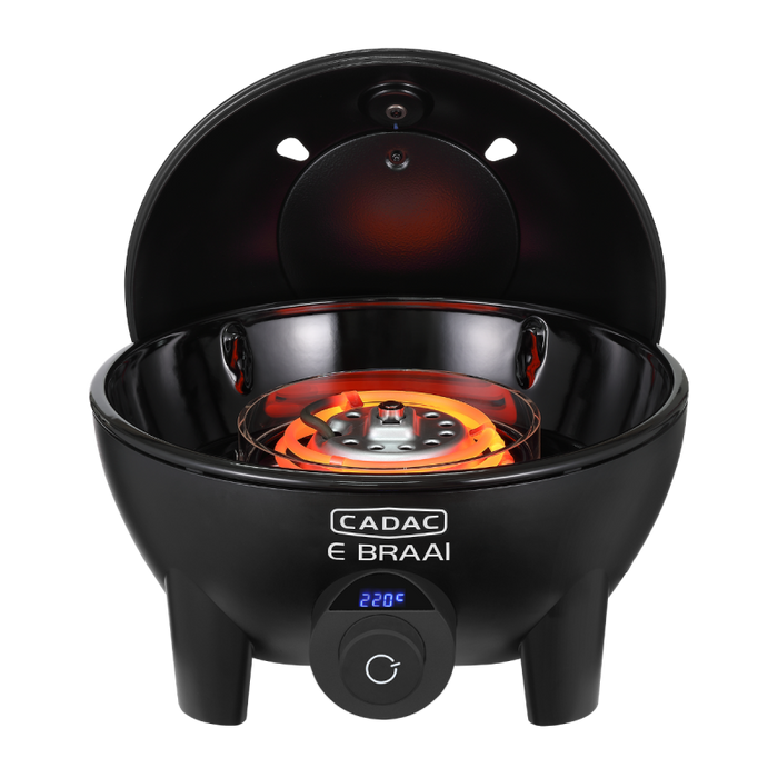 Cadac E Braai - Electric BBQ showing heater element running hot