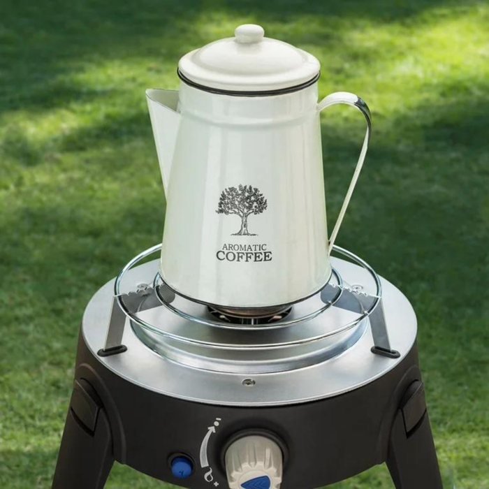 Cadac Safari Chef 30 LP QR lifestyle image morning coffee