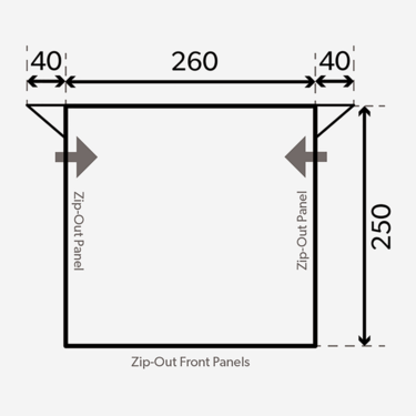 Dometic Rally 260 Caravan Porch Awning - Floorplan