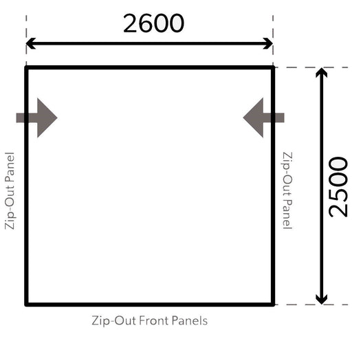 Dometic Rally AIR Pro 260 S Caravan/Motorhome Inflatable Awning floor plan