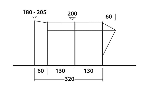 Easy Camp Wimberly Drive Away Awning dimensions from the side