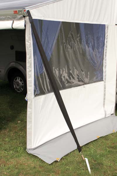 Fiamma Caravanstore S Tie Down Kit - kit shown in use, attached to awning