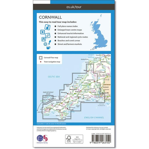 Ordnance Survey Cornwall Touring Map