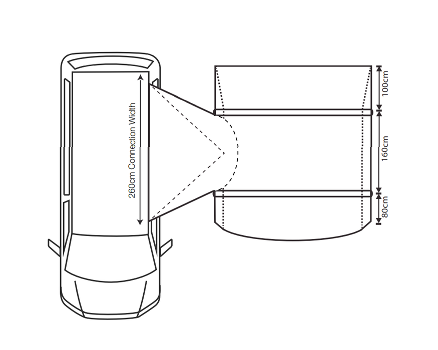 Outdoor Revolution Cayman Curl Air Low Driveaway Awning floorplan 3
