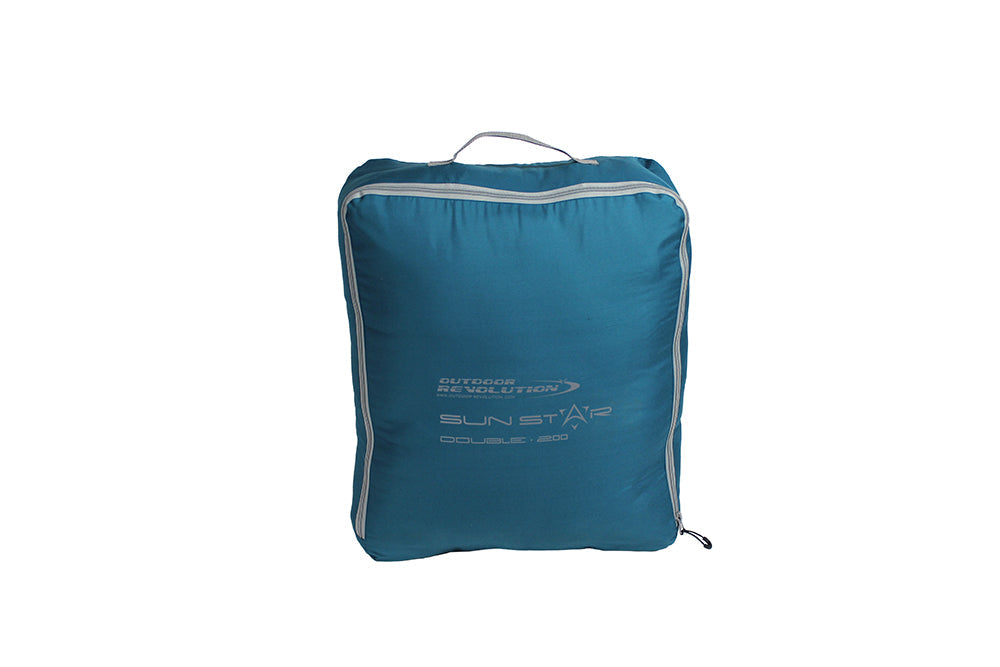 Outdoor Revolution Sun Star 200 Double Sleeping Bag  Blue Coral Feature bag image