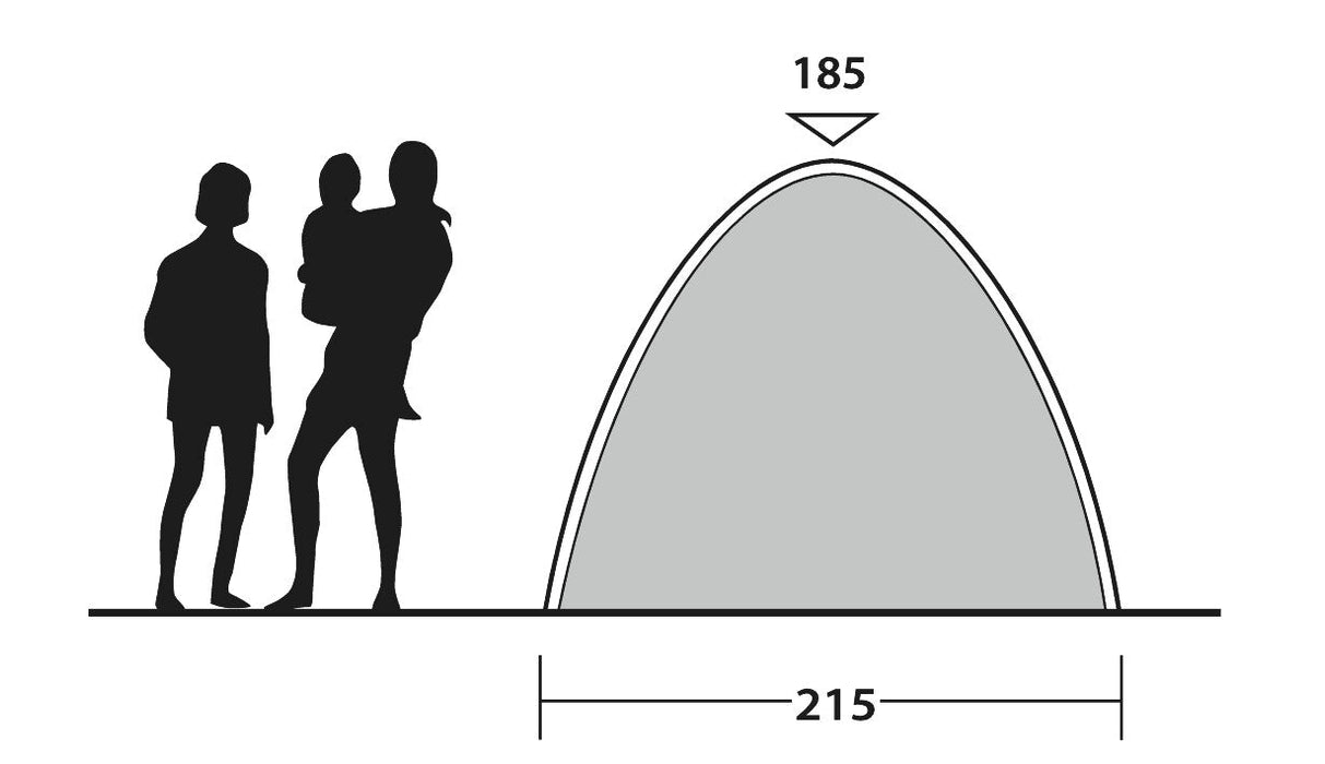 Outwell Free-Standing Bedroom Inner Tent - 3 berth inner feature image of height and width 