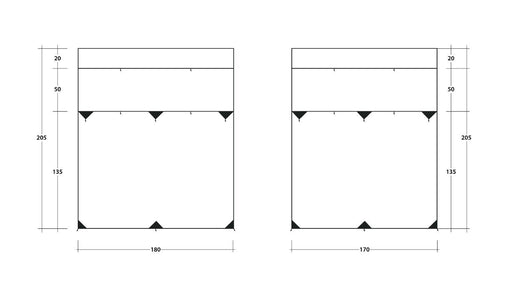 Outwell Fallcrest Side Panel Set - Fits Fiamma F45 Canopies floorplan