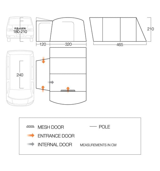 Vango Galli Drive Away Awning - Low  - Floorplan