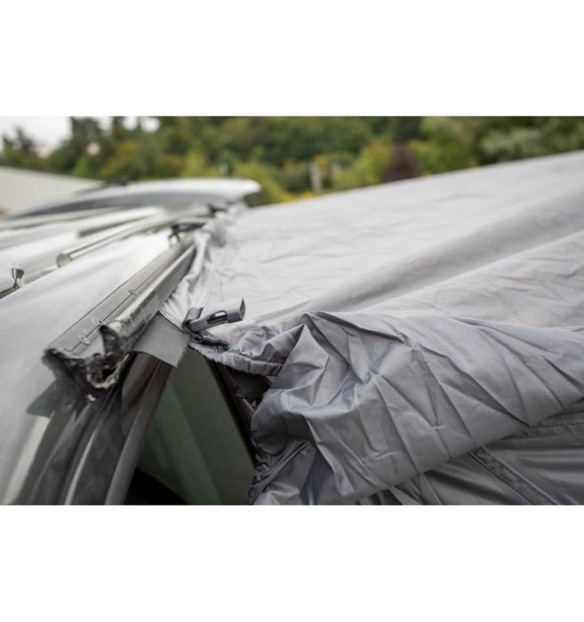 Vango Galli Drive Away Awning - Low - External photo showing connection to van