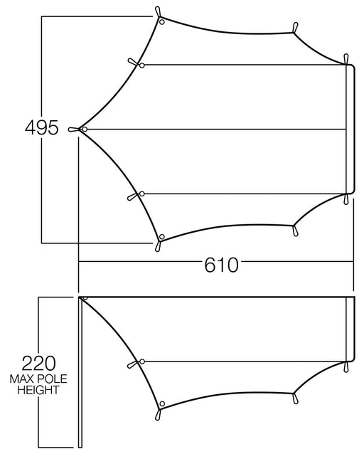 Vango Tarp Family Shelter / Tarp - Grey - Floorplan