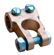 W4 Battery Terminals - Picture os individual brass battery terminal with mental screws and nuts 